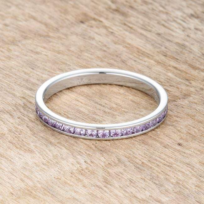 Teresa 0.5ct Lavender CZ Stainless Steel Eternity Band Rings JGI   