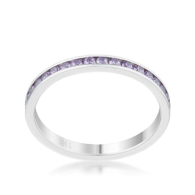 Teresa 0.5ct Lavender CZ Stainless Steel Eternity Band Rings JGI   
