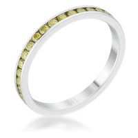 Thumbnail for Teresa 0.5ct Peridot CZ Stainless Steel Eternity Band Rings JGI   