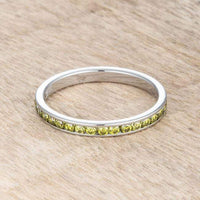 Thumbnail for Teresa 0.5ct Peridot CZ Stainless Steel Eternity Band Rings JGI   
