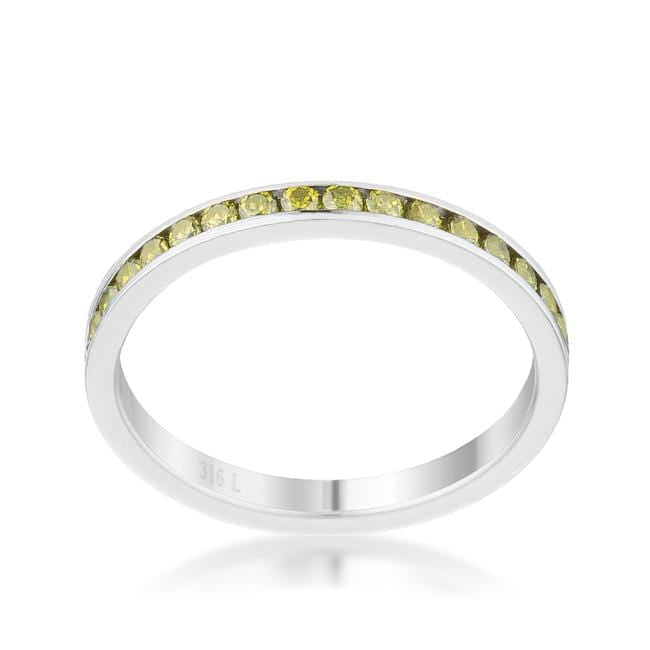 Teresa 0.5ct Peridot CZ Stainless Steel Eternity Band Rings JGI   