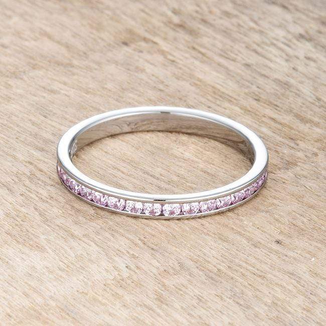 Teresa 0.5ct Pink CZ Stainless Steel Eternity Band Rings JGI   