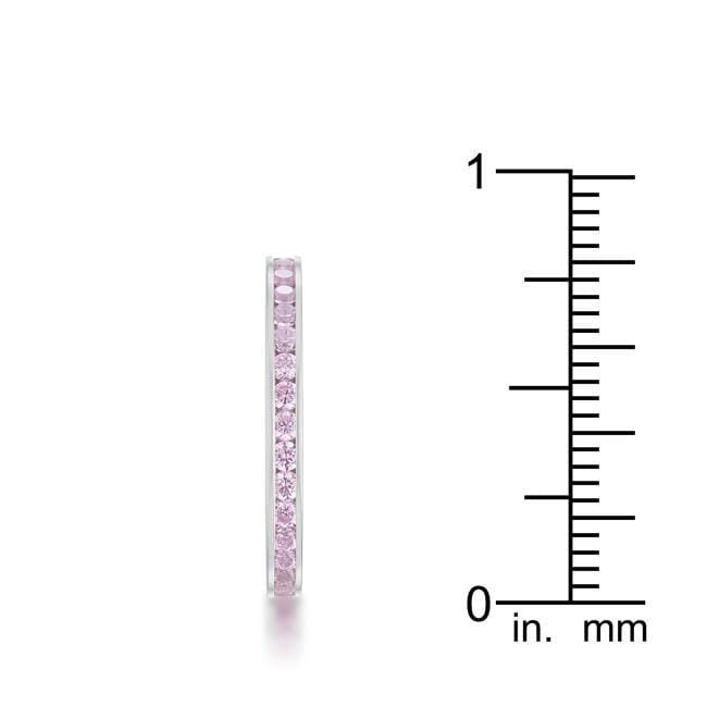 Teresa 0.5ct Pink CZ Stainless Steel Eternity Band Rings JGI   