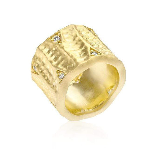 Textured Organic Matte Golden Eternity Ring Rings JGI   