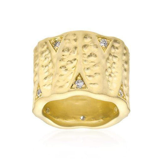 Textured Organic Matte Golden Eternity Ring Rings JGI   