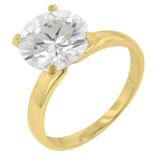 CZ Solitaire Ring, Timeless Gold Solitaire Engagement Ring Rings JGI   