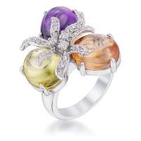 Thumbnail for Triple Bead Floral Ring Rings JGI   