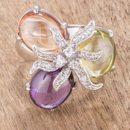 Triple Bead Floral Ring Rings JGI   