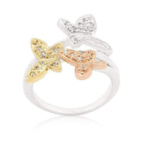 Thumbnail for Triple Butterfly Cubic Zirconia Ring Rings JGI   