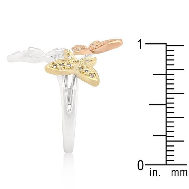 Triple Butterfly Cubic Zirconia Ring Rings JGI   