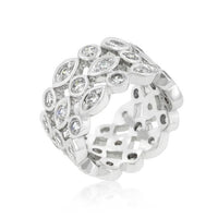 Thumbnail for Triple Row Clear Cubic Zirconia Eternity Band Rings JGI   