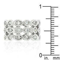 Thumbnail for Triple Row Clear Cubic Zirconia Eternity Band Rings JGI   