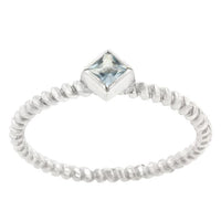 Thumbnail for Twisted Petite Blue Topaz Solitaire Ring Rings JGI   