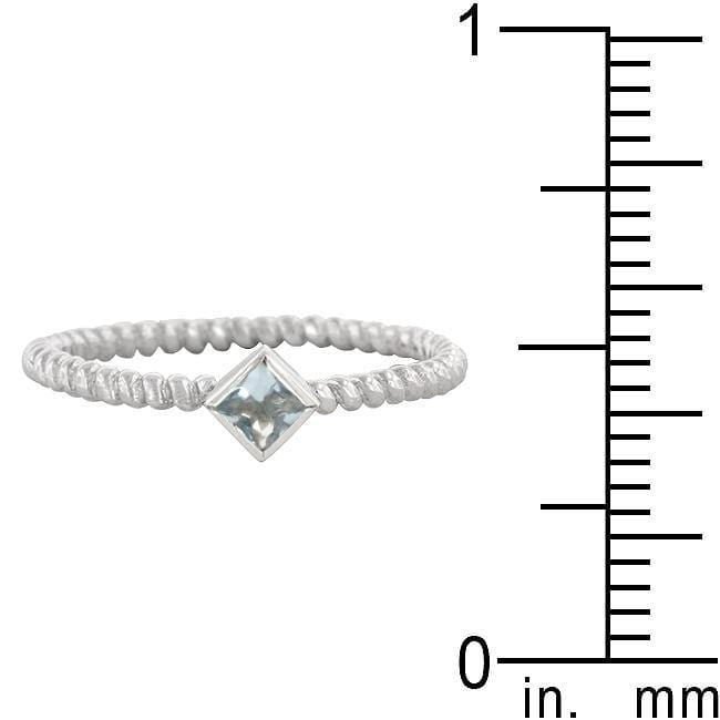 Twisted Petite Blue Topaz Solitaire Ring Rings JGI   