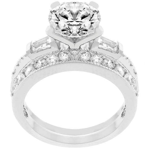 White Wedding Bridal Set Rings JGI   