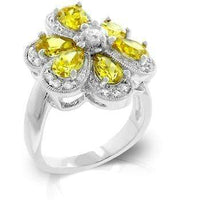 Thumbnail for Yellow Cubic Zirconia Daisy Ring Rings JGI   