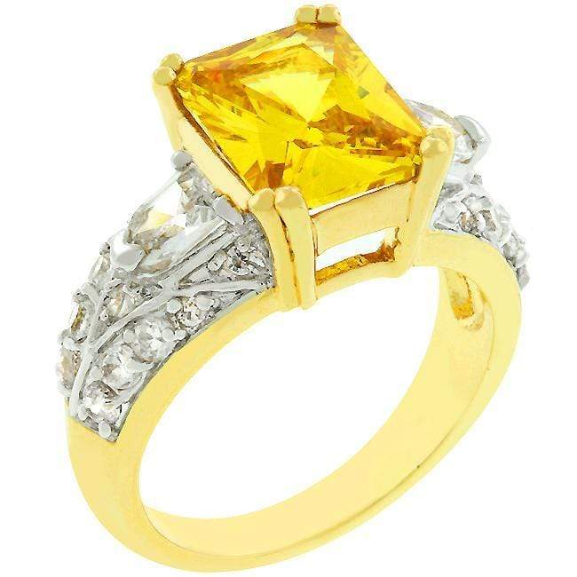 Yellow Cubic Zirconia Fashion Ring Rings JGI   