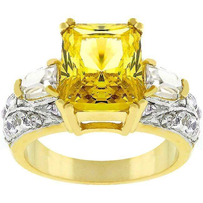 Yellow Cubic Zirconia Fashion Ring Rings JGI   
