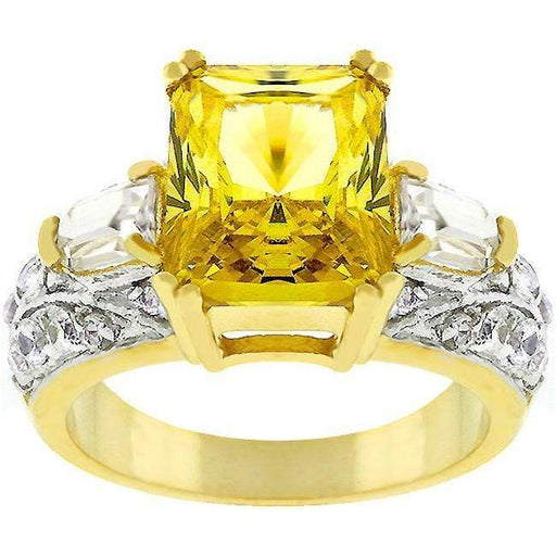 Yellow Cubic Zirconia Fashion Ring Rings JGI   