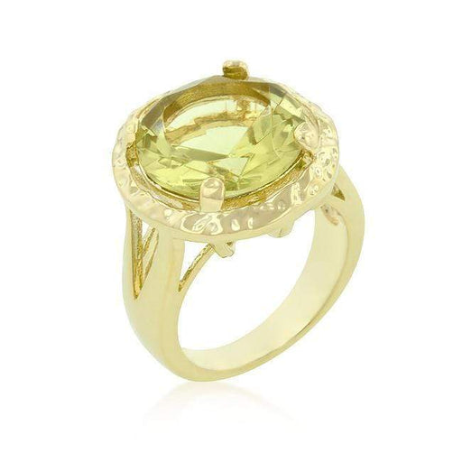 Yellow Cubic Zirconia Organic Ring Rings JGI   