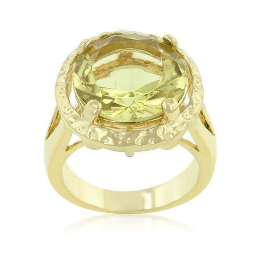 Yellow Cubic Zirconia Organic Ring Rings JGI   