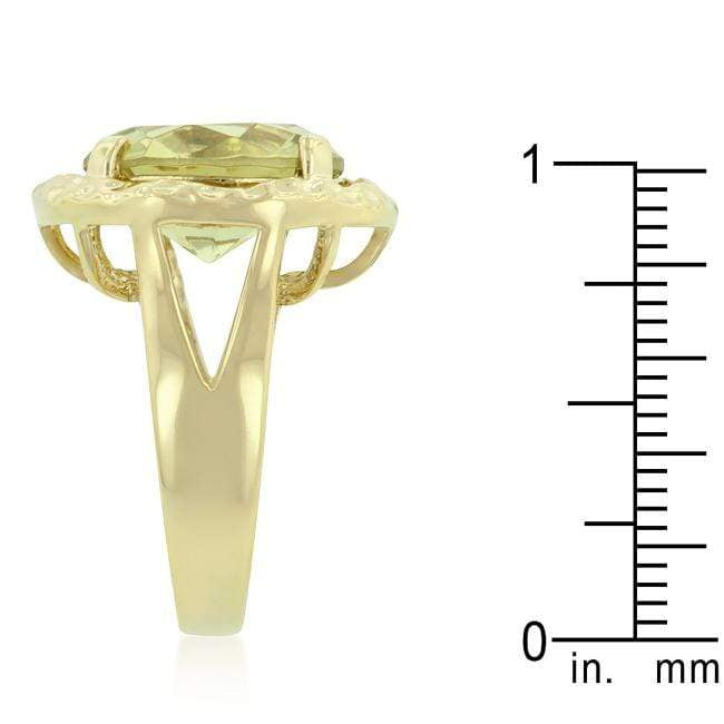 Yellow Cubic Zirconia Organic Ring Rings JGI   