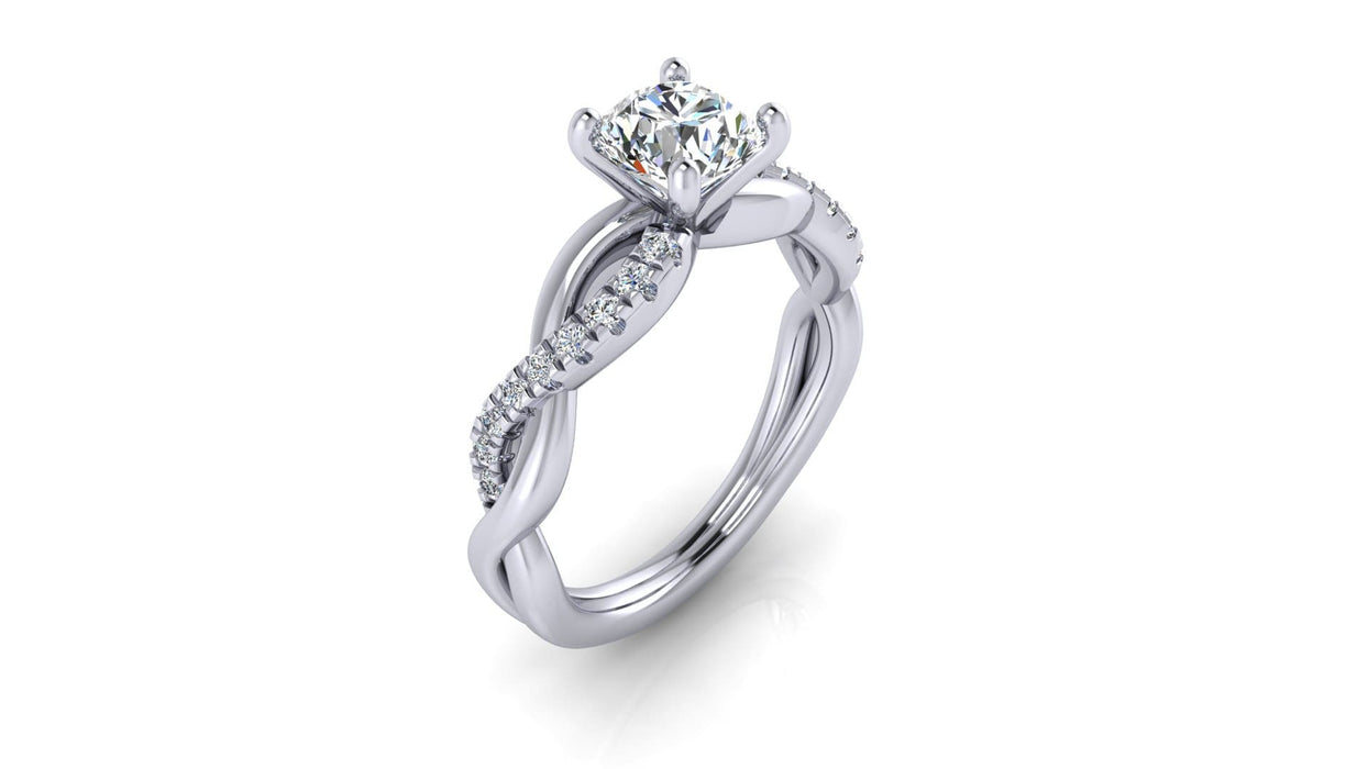 14k Rose & White Gold Lyria Leaves Diamond Ring by Parade