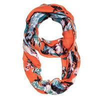 Thumbnail for Orange Aria Floral Infinity Scarf Scarves JGI   