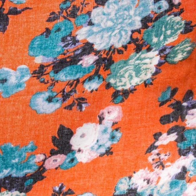 Orange Aria Floral Infinity Scarf Scarves JGI   