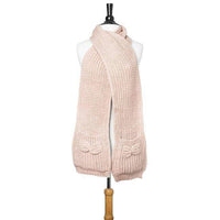 Thumbnail for Pink Mona Knit Bow Pocket Scarf Scarves JGI   