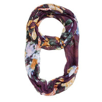 Thumbnail for Purple Aria Floral Infinity Scarf Scarves JGI   
