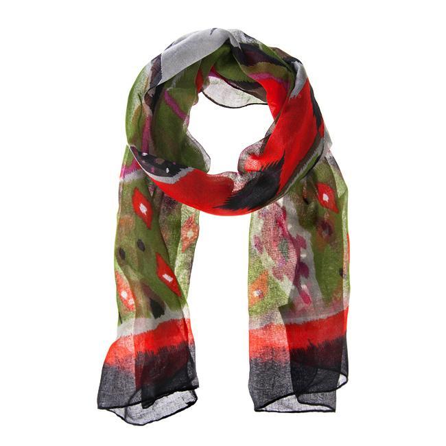 Red Aida Aztec Print Scarf Scarves JGI   