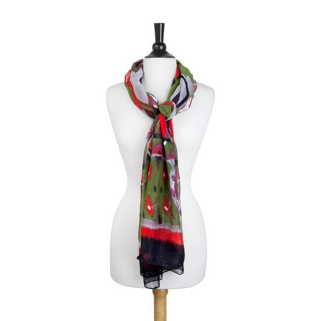 Red Aida Aztec Print Scarf Scarves JGI   