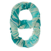 Thumbnail for Shira Turquoise Zebra Infinity Scarf With Tassle Fringe Scarves JGI   
