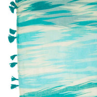 Thumbnail for Shira Turquoise Zebra Infinity Scarf With Tassle Fringe Scarves JGI   