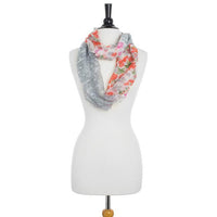 Thumbnail for Sora Grey Floral Meadow Print Infinity Scarf Scarves JGI   