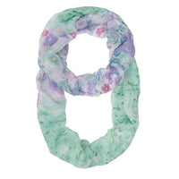 Thumbnail for Sora Mint Floral Meadow Print Infinity Scarf Scarves JGI   