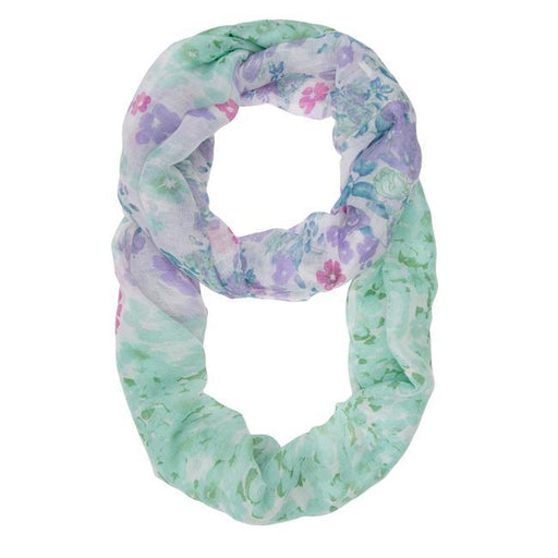 Sora Mint Floral Meadow Print Infinity Scarf Scarves JGI   