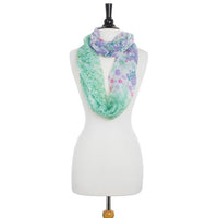 Thumbnail for Sora Mint Floral Meadow Print Infinity Scarf Scarves JGI   