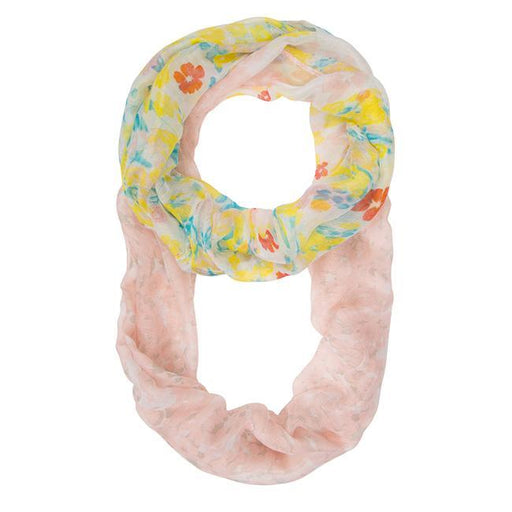 Sora Peach Floral Meadow Print Infinity Scarf Scarves JGI   