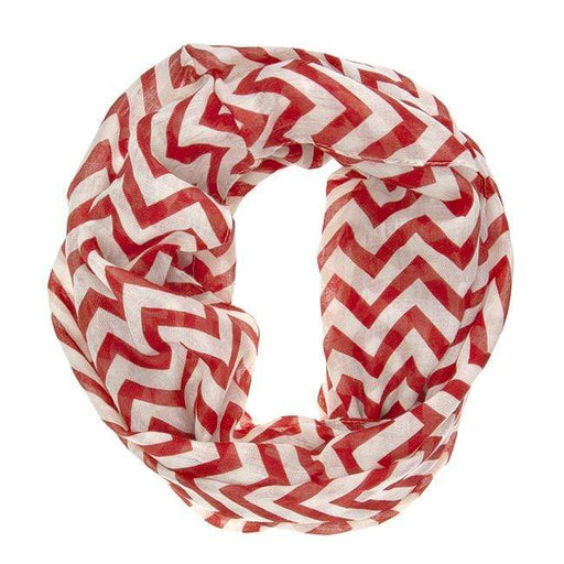 Striped Burgundy Infinity Scarf Scarves JGI   