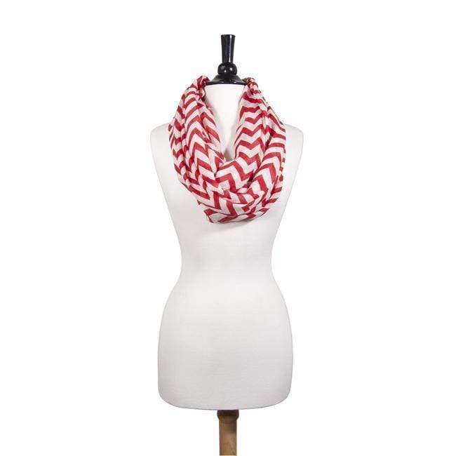 Striped Burgundy Infinity Scarf Scarves JGI   