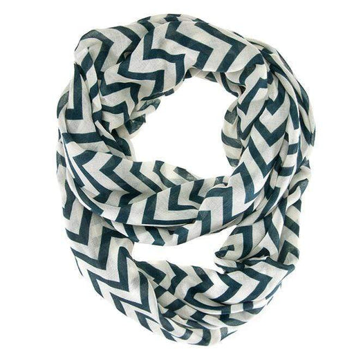 Striped Green Infinity Scarf Scarves JGI   