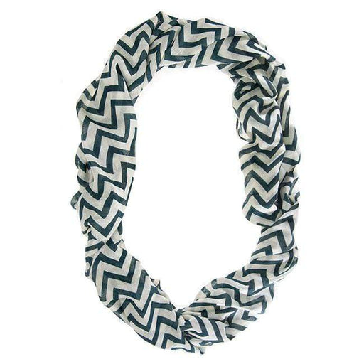 Striped Green Infinity Scarf Scarves JGI   