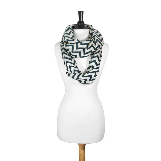 Striped Green Infinity Scarf Scarves JGI   