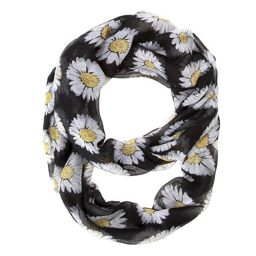 Sunflower Black Infinity Scarf Scarves JGI   