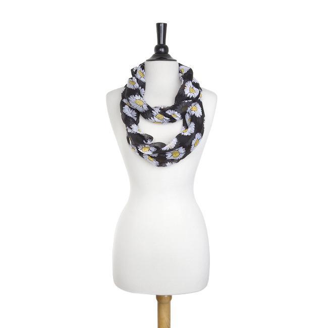 Sunflower Black Infinity Scarf Scarves JGI   