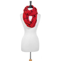 Thumbnail for Tori Red Plaid Infinity Scarf Scarves JGI   