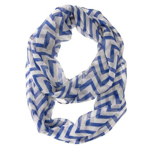 Zig Zag Blue Infinity Scarf Scarves JGI   