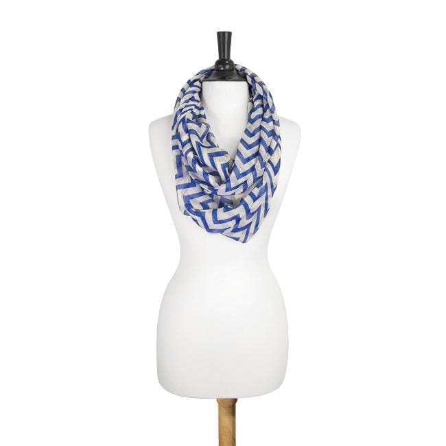 Zig Zag Blue Infinity Scarf Scarves JGI   